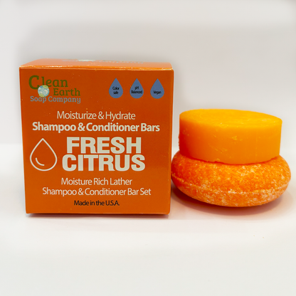 Citrus Shampoo & Conditioner Bar Set